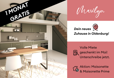 Maisonette zur Miete 895 € 1,5 Zimmer 40 m² 3. Geschoss Abraham 12 Zentrum Oldenburg 26122