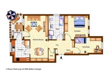 Wohnung zum Kauf 135.000 € 3 Zimmer 79 m² 1. Geschoss Bad Düben Bad Düben 04849