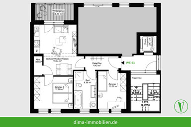 Wohnung zum Kauf 313.800 € 3 Zimmer 62,8 m² 1. Geschoss Hirzelstraße 17 Kleinzschocher Leipzig 04229