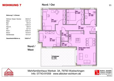 Wohnung zum Kauf 541.800 € 4 Zimmer 126 m² 3. Geschoss Wutöschingen Wutöschingen 79793