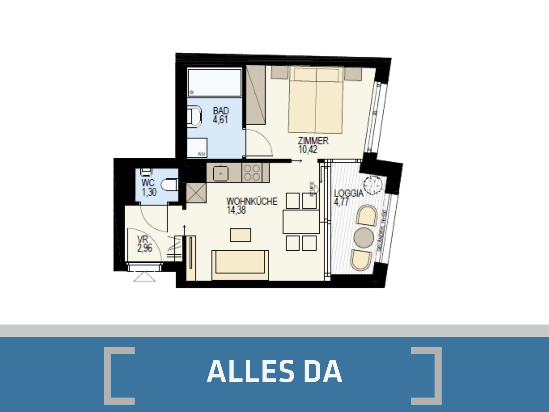 Wohnung zum Kauf 268.000 € 2 Zimmer 38,4 m²<br/>Wohnfläche Wien, Brigittenau 1200