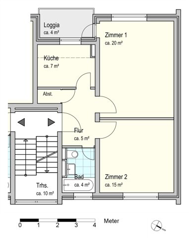 Wohnung zur Miete 453 € 2 Zimmer 53,3 m² 1. Geschoss Fröbelstraße 39 Babenend Oldenburg 26127
