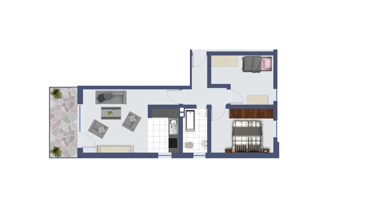 Wohnung zur Miete 1.100 € 3 Zimmer 77 m² 2. Geschoss Südost Hanau 63450