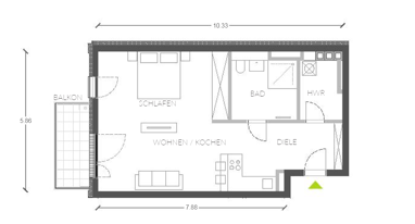 Wohnung zur Miete 1.662 € 1,5 Zimmer 59 m² Driesener Str. Prenzlauer Berg Berlin 10439