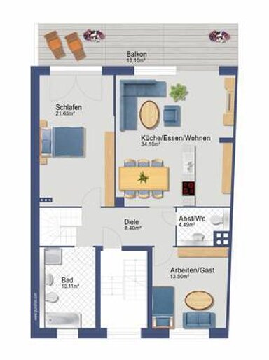 Wohnung zur Miete 1.100 € 5 Zimmer 158 m² Friedrich-von-Spee-Str. Kaiserswerth Düsseldorf 40489