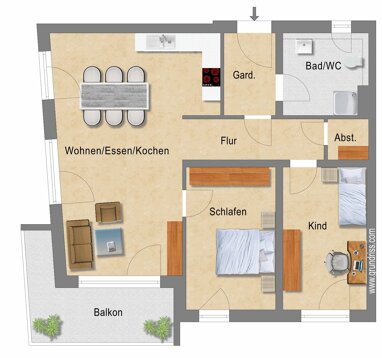 Wohnung zum Kauf 431.150 € 3 Zimmer 91 m² Deggendorf Deggendorf 94469