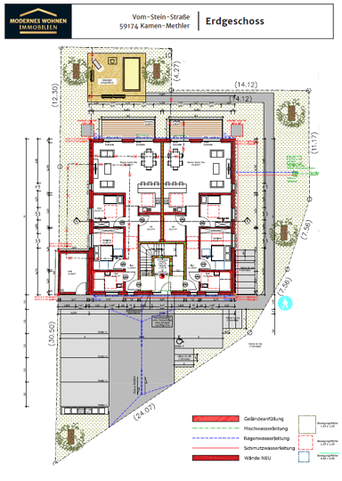 Wohnung zum Kauf provisionsfrei 300.000 € 3 Zimmer 95 m² EG frei ab sofort Vom-Stein-Straße 9 Methler Kamen 59174