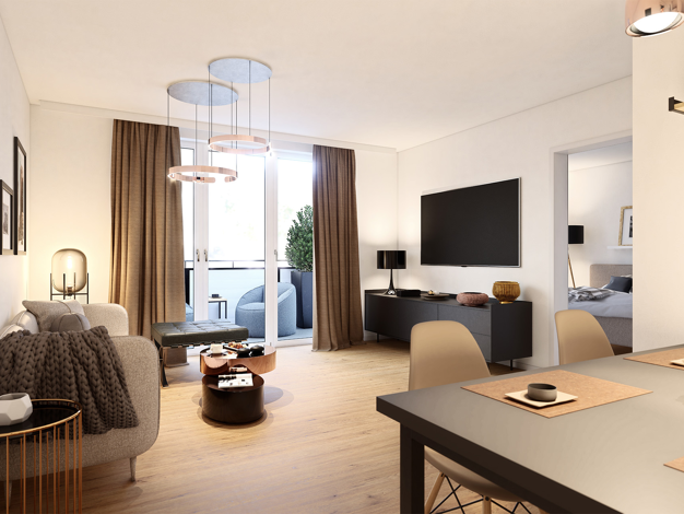 Wohnung zum Kauf - Neubau provisionsfrei als Kapitalanlage geeignet 399.900 € 2 Zimmer 53,6 m² Erding 85435