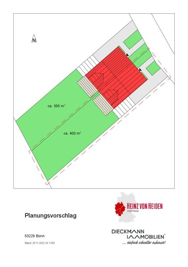 Doppelhaushälfte zum Kauf Provisionsfrei 800.000 € 5 Zimmer 100,1 m² 400 m² Grundstück Holtorf Bonn 53229