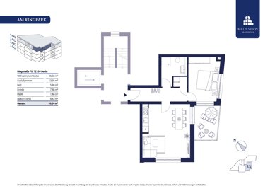 Wohnung zum Kauf 439.000 € 2 Zimmer 59,3 m² 4. Geschoss Ringstraße 70 Mariendorf Berlin 12105