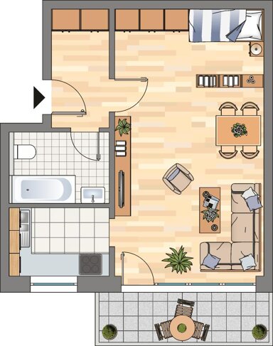 Wohnung zur Miete nur mit Wohnberechtigungsschein 302 € 2,5 Zimmer 56,7 m² 3. Geschoss frei ab 16.02.2025 Wasserwerkstraße 17 Castrop Castrop-Rauxel 44575