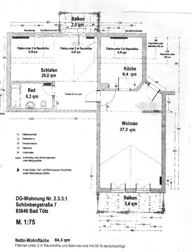 Wohnung zur Miete 144.000 € 2 Zimmer 84 m² Schönbergstr. 7 Bad Tölz Bad Tölz 83646