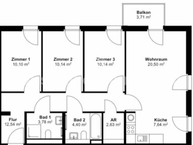 Wohnung zur Miete 706 € 4 Zimmer 82 m² 2. Geschoss Märkisches Viertel Berlin 13435