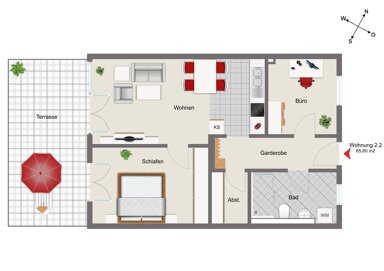 Wohnung zum Kauf provisionsfrei 324.700 € 2,5 Zimmer 65,6 m² frei ab sofort Saal Saal 93342