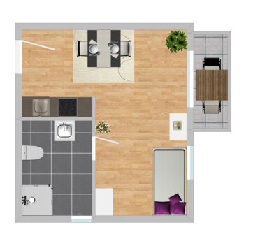 Wohnung zur Miete 455 € 1 Zimmer 30 m² Erdgeschoss Im Nußbaumboden 5 a Müllheim Müllheim 79379