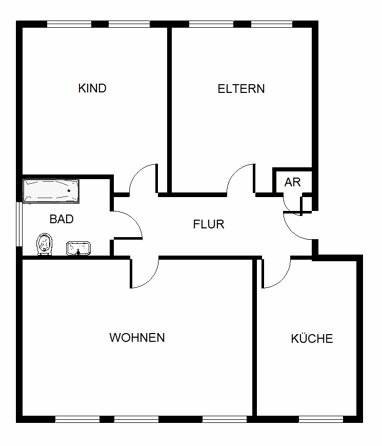 Wohnung zur Miete nur mit Wohnberechtigungsschein 350,40 € 3,5 Zimmer 80,6 m² 1. Geschoss Hochstraße 3 Mitte Bergkamen 59192