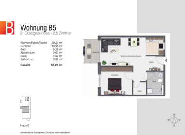 Wohnung zum Kauf Provisionsfrei 283.200 € 2,5 Zimmer 57,2 m² Herdwangen Herdwangen-Schönach 88634