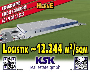 Lagerhalle zur Miete Provisionsfrei 12.244 m² Lagerfläche teilbar von 6.122 m² bis 12.244 m² Sodingen - Süd Herne 44628