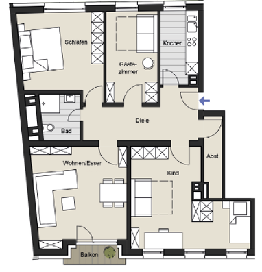 Wohnung zum Kauf Provisionsfrei 549.000 € 4 Zimmer 94 m² 1. Geschoss Blaubach 6-8 Altstadt - Süd Köln 50676