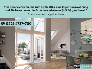 Wohnung zum Kauf Provisionsfrei 479.900 € 2 Zimmer 63 m² 1. Geschoss Marienburg Köln 50968