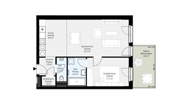 Wohnung zur Miete 626,36 € 2 Zimmer 55,4 m² 2. Geschoss Wiener Neustadt 2700