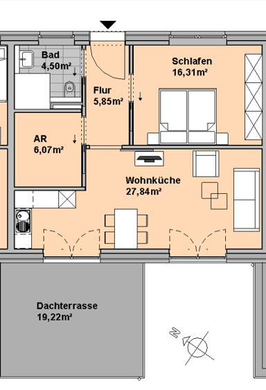 Wohnung zur Miete 840 € 2 Zimmer 70,2 m² 1. Geschoss Koppeldamm 29 Kiebitzreihe 25368