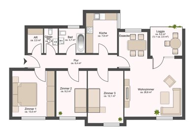 Wohnung zum Kauf 149.500 € 4 Zimmer 89,3 m² 7. Geschoss Oberzwehren Kassel 34132