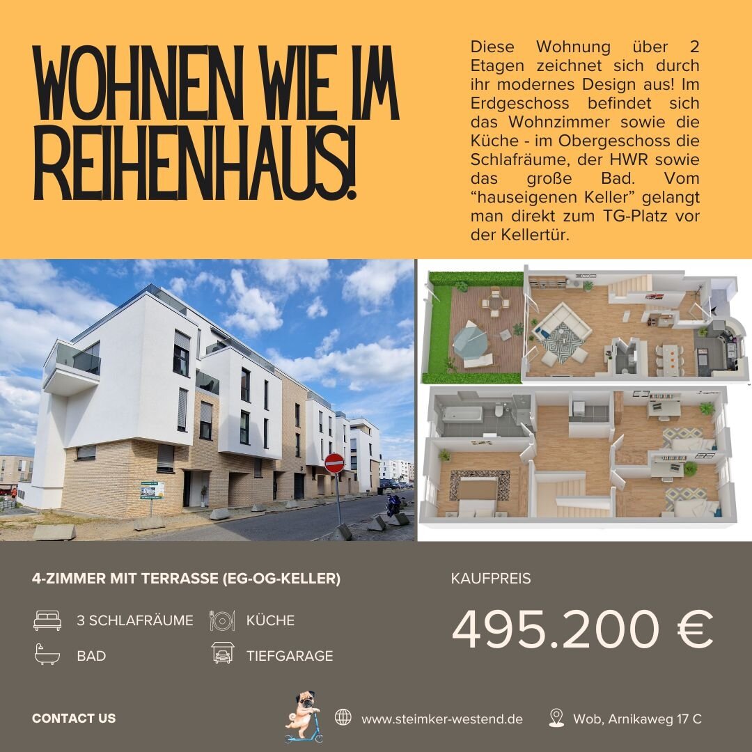 Reihenmittelhaus zum Kauf 495.200 € 4 Zimmer 142 m²<br/>Wohnfläche 1 m²<br/>Grundstück Steimker Promenade * Reislingen Wolfsburg 38446