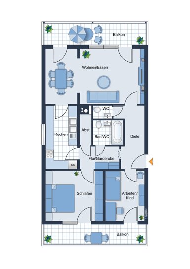 Wohnung zum Kauf 280.000 € 3,5 Zimmer 85 m² 1. Geschoss Blankenloch Stutensee 76297