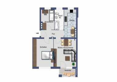 Wohnung zum Kauf provisionsfrei 212.000 € 2,5 Zimmer 70,5 m² 2. Geschoss Pfahlerstraße 16 Reinickendorf Berlin 13403