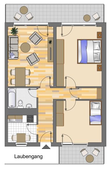 Wohnung zur Miete 789 € 3 Zimmer 72,1 m² Erdgeschoss Nettestraße 12 Norf Neuss 41469