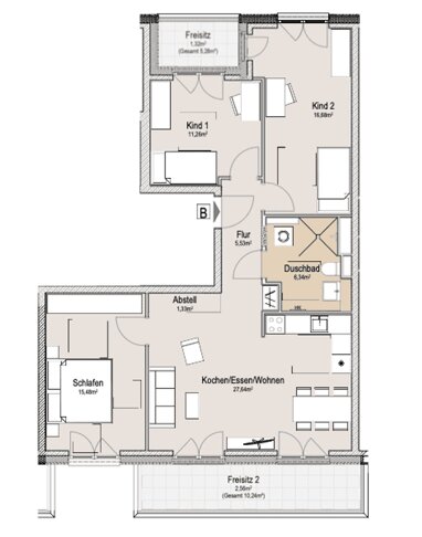 Wohnung zur Miete 925,47 € 4 Zimmer 88,1 m² 3. Geschoss frei ab sofort Oberbürgermeister-Hamberger-Platz 5 Stadtgebiet Landsberg am Lech 86899