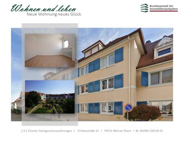 Wohnung zur Miete 436 € 2 Zimmer 52,3 m² 4. Geschoss Fichtenstraße 15 Weil am Rhein Weil am Rhein 79576