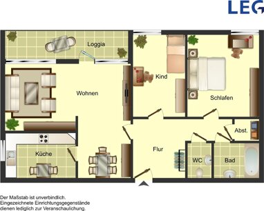Wohnung zur Miete 819 € 3 Zimmer 84 m² 3. Geschoss Güstrower Straße 3 Garath Düsseldorf 40595