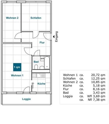 Wohnung zur Miete nur mit Wohnberechtigungsschein 437 € 3 Zimmer 64,3 m² 3. Geschoss frei ab 22.11.2024 Berthelsdorfer Weg 19 Seidnitz-Nord (Johnsbacher Weg) Dresden 01279