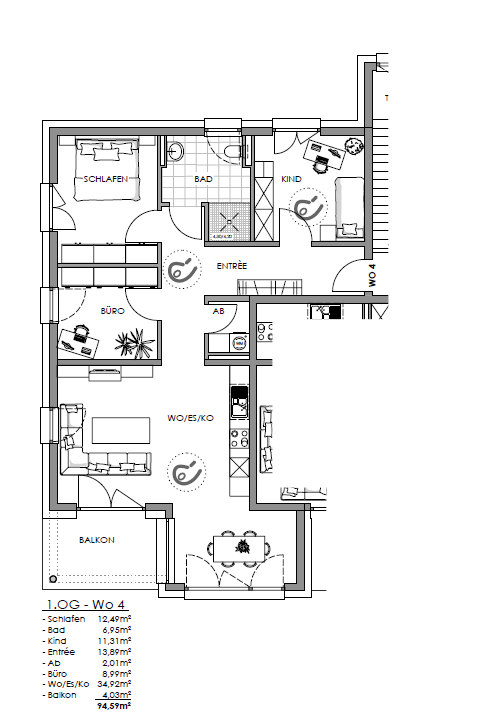 Wohnung zum Kauf provisionsfrei 335.000 € 4 Zimmer 94,6 m²<br/>Wohnfläche 1.<br/>Geschoss Waldsassen Waldsassen 95652