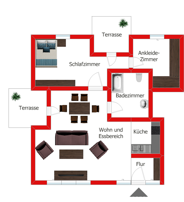 Wohnung zur Miete 680 € 3 Zimmer 76 m²<br/>Wohnfläche Erdgeschoss<br/>Geschoss Ab sofort<br/>Verfügbarkeit Konrad Adenauer Straße Herborn Herborn 35745