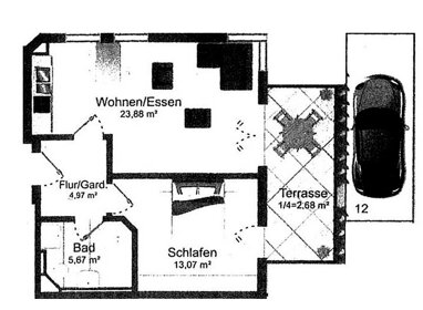 Wohnung zur Miete 500 € 2 Zimmer 50,5 m² Vilsbiburg Vilsbiburg 84137