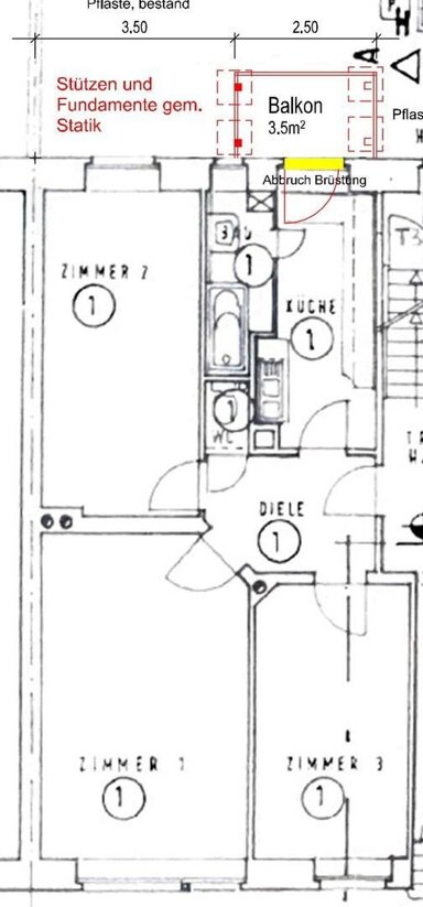 Wohnung zum Kauf provisionsfrei 413.000 € 3 Zimmer 69 m² EG Gutleutviertel Frankfurt am Main 60329