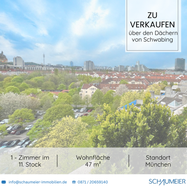 Apartment zum Kauf 355.000 € 1 Zimmer 47,7 m² 11. Geschoss Alte Heide - Hirschau München 80805