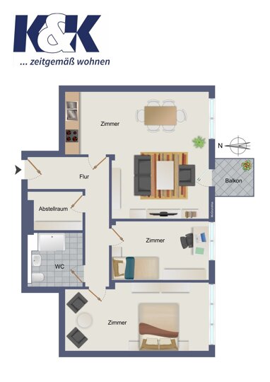 Wohnung zur Miete 1.495,09 € 3 Zimmer 103,1 m² Gehlsdorf Rostock 18147