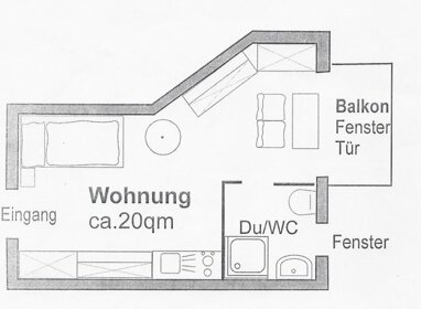 Wohnung zur Miete 450 € 1 Zimmer 21 m² 1. Geschoss Zeppelinstr. 28 A Röthelheim Erlangen 91052