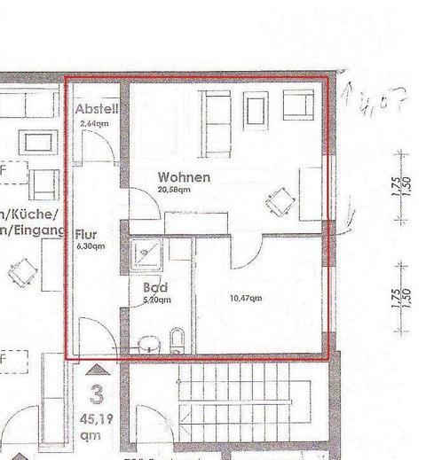 Wohnung zur Miete 395 € 2 Zimmer 49 m² Röbel Röbel 17207