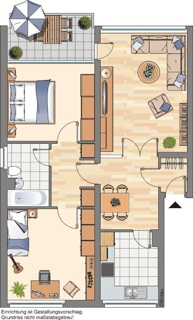 Wohnung zur Miete 649 € 3 Zimmer 76,1 m² EG frei ab 21.03.2025 Fehmarnweg 24 Ost Recklinghausen 45665