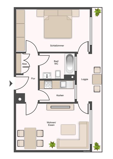 Wohnung zur Miete 494 € 2 Zimmer 49,9 m² 7. Geschoss Ernst-von-Harnack-Straße 15 Klarenthal - Süd Wiesbaden 65197