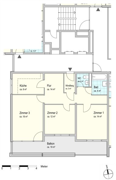 Wohnung zur Miete 570 € 3 Zimmer 83,9 m² 9. Geschoss Neuwieder Straße 3 Tenever Bremen 28325