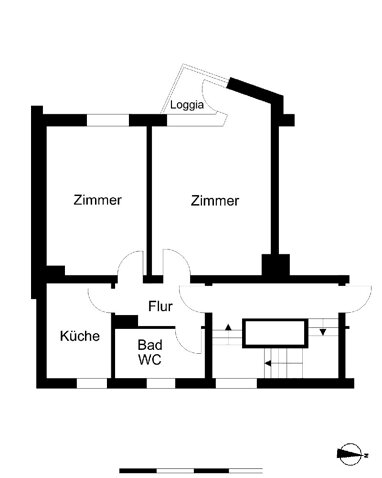 Wohnung zur Miete 304 € 2 Zimmer 52,1 m² 2. Geschoss Altonaer Straße 7 B Geestemünde - Süd Bremerhaven 27570