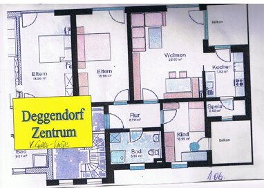 Wohnung zur Miete 800 € 3 Zimmer 80 m² 1. Geschoss Deggendorf Deggendorf 94469