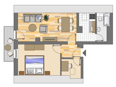 Wohnung zur Miete 309 € 2 Zimmer 41,1 m² 2. Geschoss Beethovenstraße 18 Bönen Bönen 59199