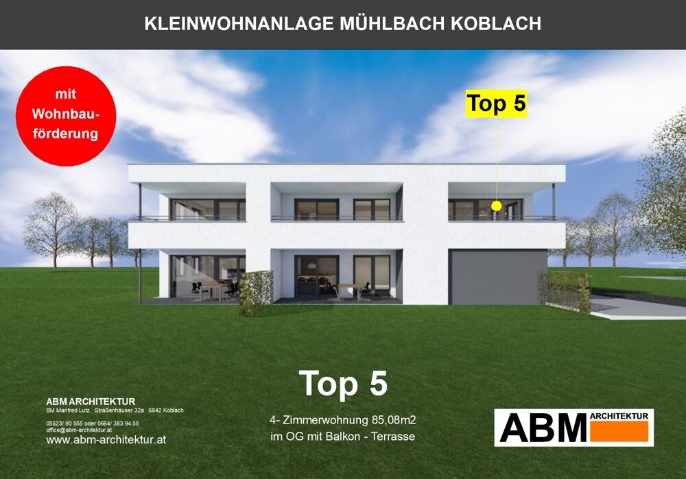 Wohnung zum Kauf Provisionsfrei 585.000 € 4 Zimmer 85,1 m²<br/>Wohnfläche Erdgeschoss<br/>Geschoss Mühlbach Koblach 6842